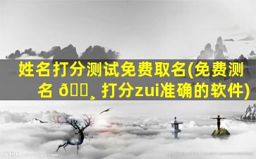 姓名打分测试免费取名(免费测名 🕸 打分zui
准确的软件)